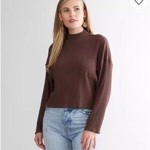 BillaBong Brown Ribbed Knit Sweater